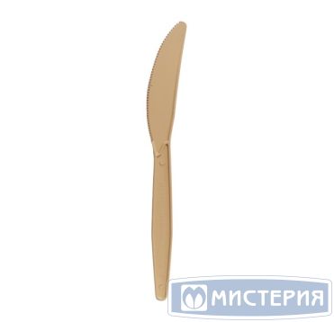 Нож одноразовый GREEN MYSTERY 163 мм, бежевый, кукурузный крахмал, 50 штук в упаковке, 1000 штук в коробке