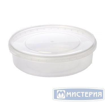 Контейнер под пресервы и мёд, 725мл,"банка", d=173мм, h=50мм, полупрозрачный, ПП, контрольный замок