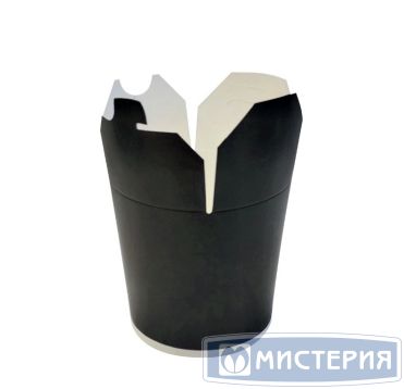 Коробка для лапши, 750 мл, черная, картон