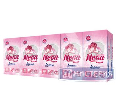 Платочки бумажные 2-сл., бел., 10 шт/упак "Nega" Aroma 34 упак/кор РОССИЯ 7602