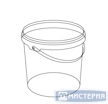 Ведро пищевое 3400 мл, d182хh175 мм, с ручкой, крышка в компл., прозр., ПП, 50 шт/кор 50 шт/упак РОССИЯ 1580ПКП