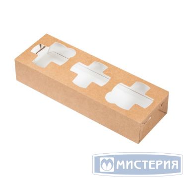 Держатель для трех стаканов, крафт, 300 штук в упаковке