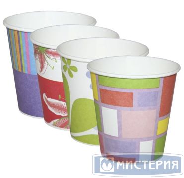 Стакан для холодного, горячего, объем 0.21л, дизайн в ассортименте